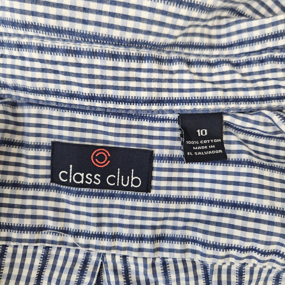 Class Club Blue and White Gingham Shirt